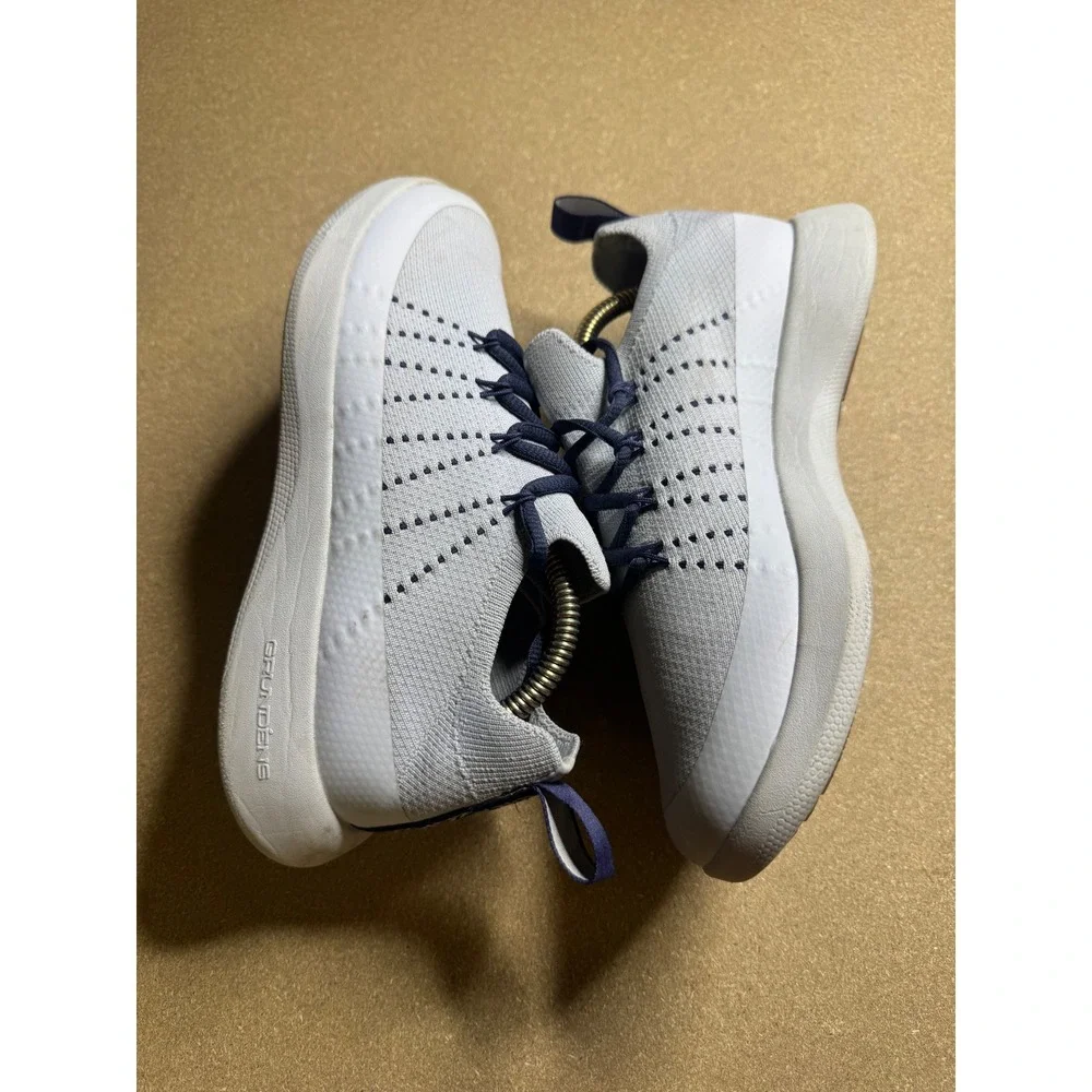 Grundens Sea-Knit Boat Shoes Mens Grey Navy Blue Fishing Sneakers Non-Marking